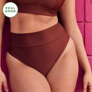 Aerie Dark Rust High Cut Cheeky Bikini Bottom